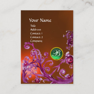 Carte De Visite BERRIES MAGIQUES MONOGRAM GEM topaz vert orange