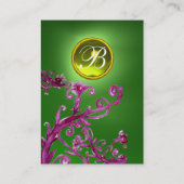 Carte De Visite BERRIES MAGIQUES MONOGRAM GEM vert émeraude jaune (Dos)