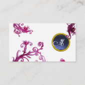 Carte De Visite BERRIES MAGIQUES MONOGRAM gemme lin bleu (Dos)