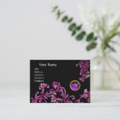 Carte De Visite BERRIES MAGIQUES MONOGRAM gemme noir violet (Debout devant)