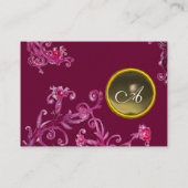 Carte De Visite BERRIES MAGIQUES MONOGRAM gris-gemme (Dos)