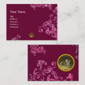 Carte De Visite BERRIES MAGIQUES MONOGRAM gris-gemme (Devant / Derrière)