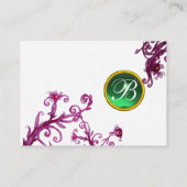 Carte De Visite BERRIES MAGIQUES MONOGRAM jade lin vert (Dos)