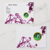 Carte De Visite BERRIES MAGIQUES MONOGRAM jade perle verte (Devant / Derrière)
