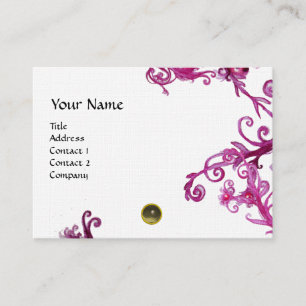 Carte De Visite BERRIES MAGIQUES MONOGRAM lin gris-gemme