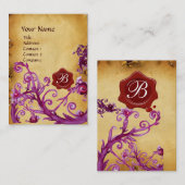 Carte De Visite BERRIES MAGIQUES MONOGRAM parchemin de sceaux de c (Devant / Derrière)