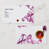 Carte De Visite BERRIES MAGIQUES MONOGRAM perle rouge violet blanc (Devant / Derrière)