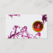 Carte De Visite BERRIES MAGIQUES MONOGRAM perle rouge violet blanc (Dos)