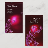 Carte De Visite BERRIES MAGIQUES MONOGRAM rouge bordeaux (Devant / Derrière)