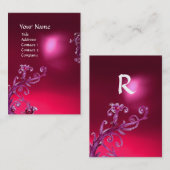 Carte De Visite BERRIES MAGIQUES MONOGRAM rubis rose (Devant / Derrière)