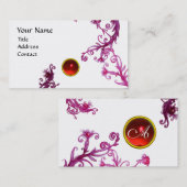 Carte De Visite BERRIES MAGIQUES MONOGRAM tourbillon rouge blanc (Devant / Derrière)
