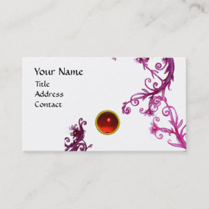 Carte De Visite BERRIES MAGIQUES MONOGRAM tourbillon rouge coquill