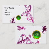 Carte De Visite BERRIES MAGIQUES MONOGRAM tourbillon vert vert bla (Devant / Derrière)