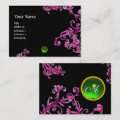 Carte De Visite BERRIES MAGIQUES MONOGRAM violet rose rose noir ve (Devant / Derrière)