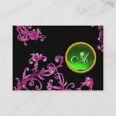 Carte De Visite BERRIES MAGIQUES MONOGRAM violet rose rose noir ve (Dos)