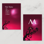 CARTE DE VISITE BERRIES MAGIQUES ROSE FUCHSIA RUBY MONOGRAM (Devant / Derrière)