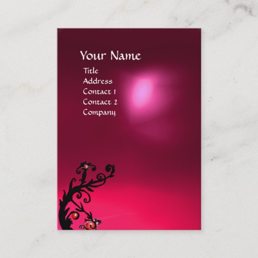 CARTE DE VISITE BERRIES MAGIQUES ROSE FUCHSIA RUBY MONOGRAM (Devant)