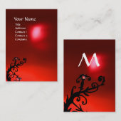 CARTE DE VISITE BERRIES MAGIQUES ROUGE RUBY GEM MONOGRAM (Devant / Derrière)