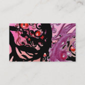 Carte De Visite BERRIES NOIRES SWIRLS rouge noir soie rose (Dos)