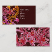 Carte De Visite BERRIES ROUGES ÉPAULES lin métallique (Devant / Derrière)