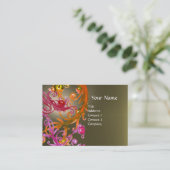 Carte De Visite BERRIES ROUGES SWIRLS GEMSTONE gris (Debout devant)