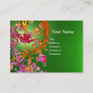 CARTE DE VISITE BERRIES ROUGES SWIRLS JARDIN