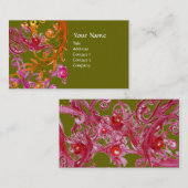 Carte De Visite BERRIES ROUGES SWIRLS or métallique (Devant / Derrière)