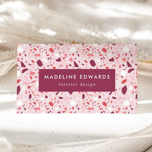 Carte De Visite Berry tendance Purple & Pink Terrazzo
