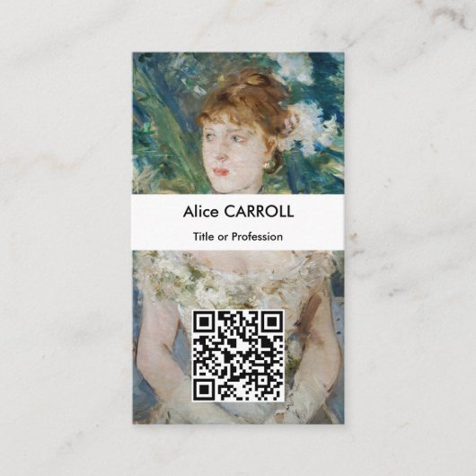 Carte De Visite Berthe Morisot - Jeune fille en blonde - Code QR (Devant)