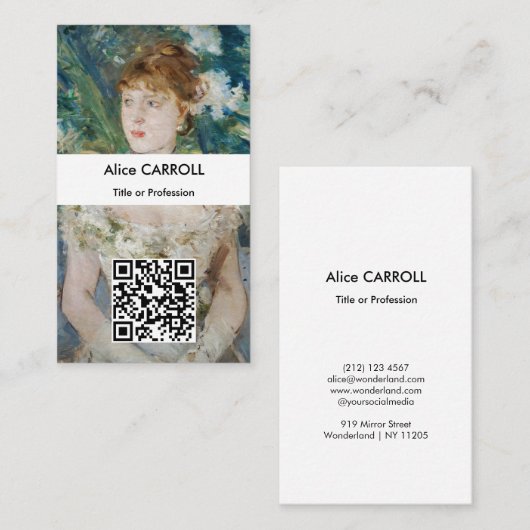 Carte De Visite Berthe Morisot - Jeune fille en robe de bal - Code (Devant / Derrière)