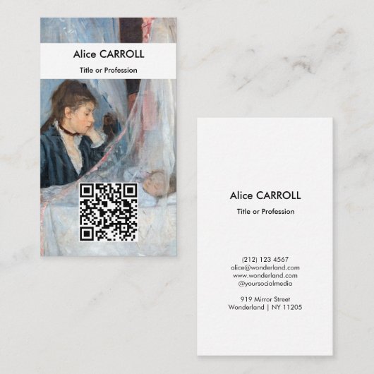 Carte De Visite Berthe Morisot - Le Berceau - Code QR (Devant / Derrière)