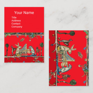 Carte De Visite BESTIAIRE MÉDIÉVAL FAISANT DE LA MUSIQUE, Lapin, R