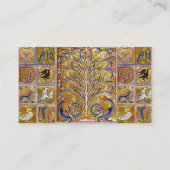 CARTE DE VISITE BESTIAIRE MÉDIÉVAL, OISEAUX SUR L'ARBRE DE VIE, DR (Dos)