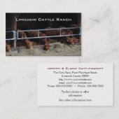 Carte De Visite Bétail alimentant dans une grange ouverte (Devant / Derrière)