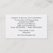 Carte De Visite Bétail alimentant dans une grange ouverte (Dos)