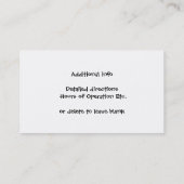 Carte De Visite Bétail cultivant le ranch de boeuf (Dos)