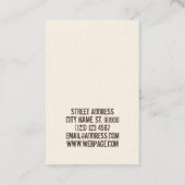 Carte De Visite Béton rouillé de couverture des textes de citation (Dos)