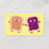 Carte De Visite Beurre d'arachide mignonne et caricature sandwich  (Dos)