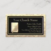 Carte De Visite Bible à code QR or et noir d'église (Devant)