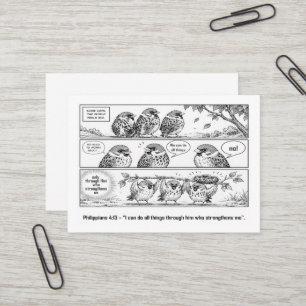 Carte De Visite Bible Écriture Proverbes Dessin Animé Moineau Art