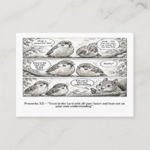 Carte De Visite Bible Écriture Proverbes Dessin Animé Moineau Art