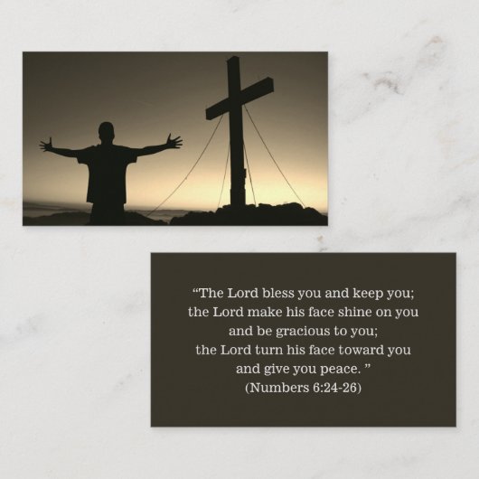 Carte De Visite Bible inspirationnelle chrétienne Croix religieuse (Devant / Derrière)