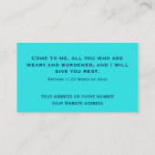 Carte De Visite Bible moderne Turquoise Nature Verse Matthieu 28:1 (Dos)