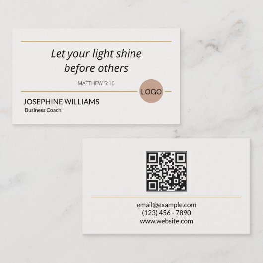 Carte De Visite Bible moderne Verse Matthieu 5:16 - Luxury Christi (Devant / Derrière)