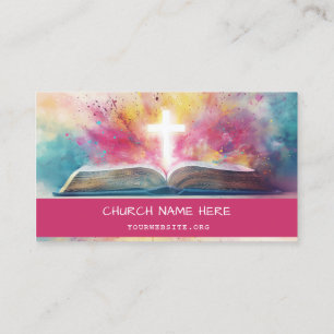 Carte De Visite Bible Rose Église