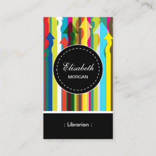 Carte De Visite Bibliothécaire - Motif de bandes colorées