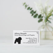 Carte De Visite Bichon Frise Silhouette Noir et Blanc (Debout devant)