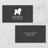 Carte De Visite Bichon Frise Silhouette | race de chiens | Soins a (Devant / Derrière)