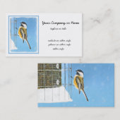 Carte De Visite Bickadee sur la peinture d'alimentation - Oiseaux (Devant / Derrière)