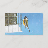 Carte De Visite Bickadee sur la peinture d'alimentation - Oiseaux (Dos)